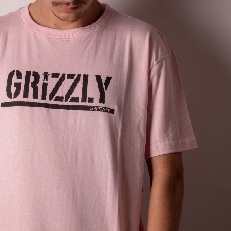 Camiseta Grizzly Stamped Rosa